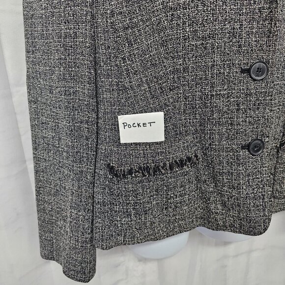 Norton McNaughton Blazer Black Gray Tweed Dark Coqette 10 - Picture 5 of 12